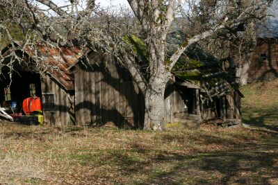 This old building at Ranch Headquarters was literally the Mother-in-law apartment 60 years ago.  Behind it is the old blacksmith shop with its brick kiln.