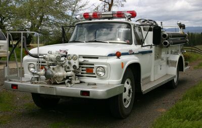 We keep this 1963 Ford fire truck full and ready for fire protection.